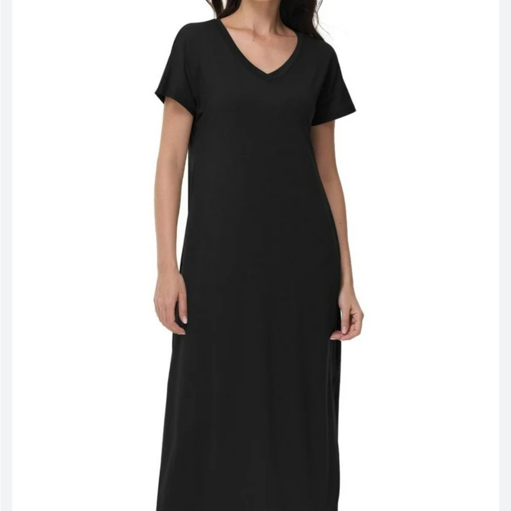 Chico’s timeless Black Maxi Dress with slit - Picture 1 of 6